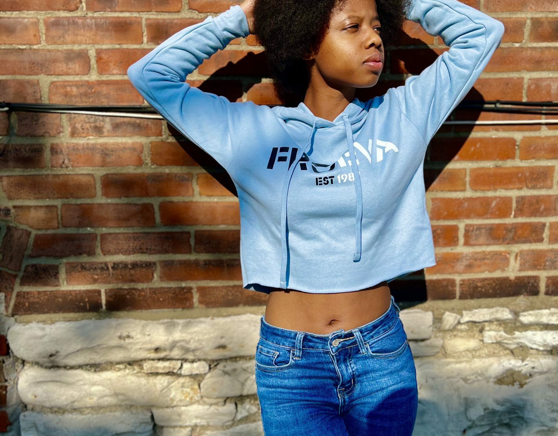 “DNM” Crop Top Hoodie